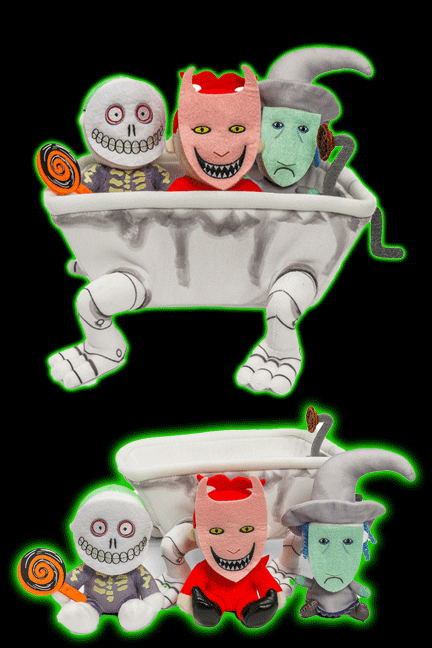 The Nightmare Before Christmas Lock, Shock & Barrel in Bathtub 9 inch Interactive Plush