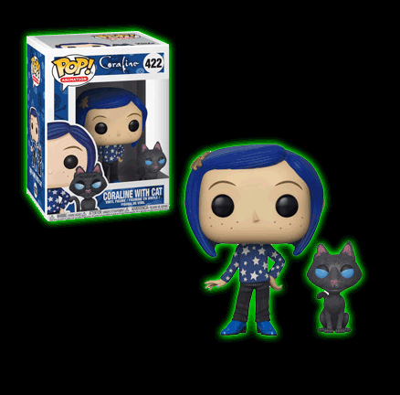 coraline with cat funko pop