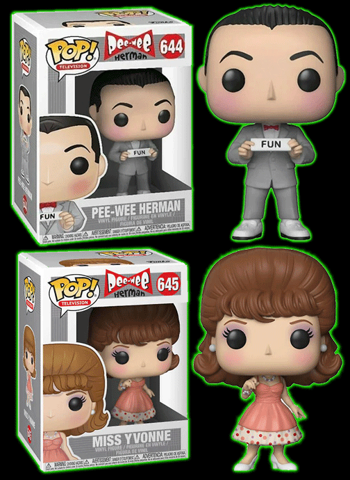 PEE WEE HERMAN Pop! Set- Pee Wee 644 and Miss Yvonne 645