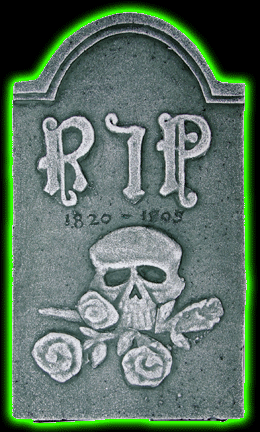 Skull With Rose Tombstone