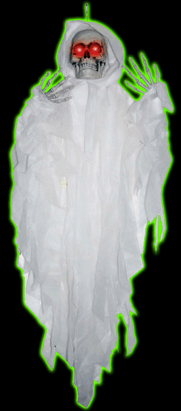 White 4' Light-Up Hanging Reaper