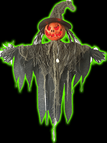 Hanging Light-Up Jack O Lantern Scarecrow