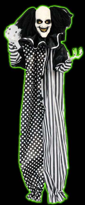 4' Hanging Black and White Light Up Clown