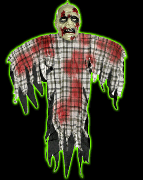 4' Hanging Plaid Zombie Prop