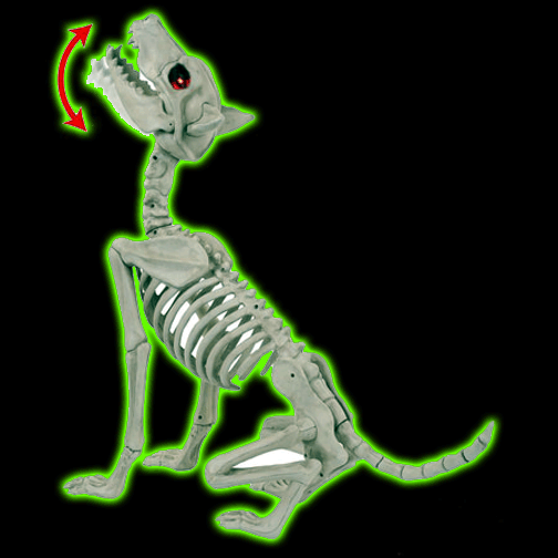 Animated Howling Wolf Skeleton