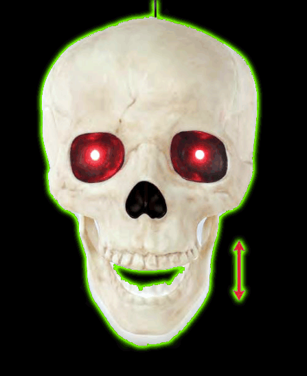 Halloweentown Store: TALKING SKULL WITH LIGHT UP EYES AND MOVING JOB Halloweentown Store: TALKING SKULL WITH LIGHT UP EYES AND MOVING JOB
