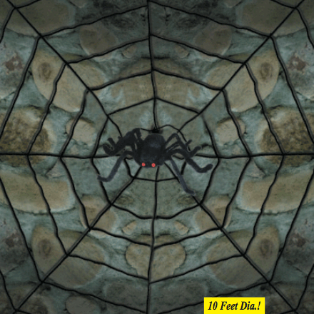 Rope Spider Web with Posable Spider