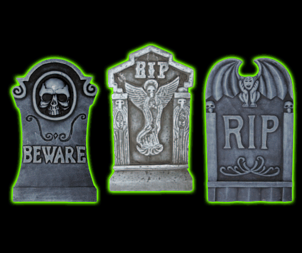 21 Beware/RIP Tombstone Assortment