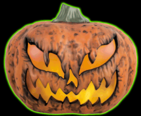 12 Lighted Blow Mold Evil Pumpkin ss