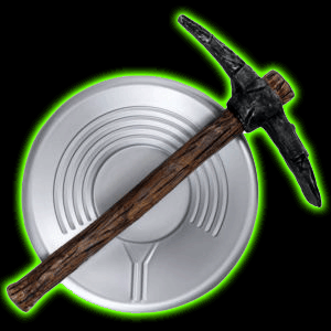 Prospector kit Pick axe and pan