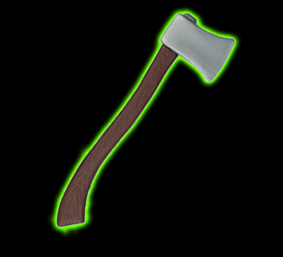 Axe with brown handle