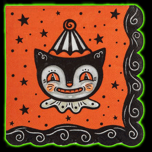Johanna Parker Carnival Cottage Scallop Cat Napkin