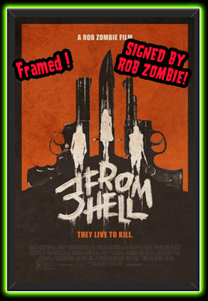 Rob Zombie Signed/Framed 3 From Hell <br>They Live to Kill 11x17 Movie Poster