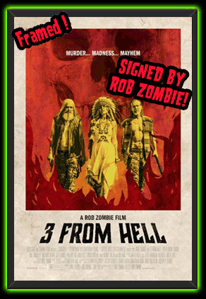 Rob Zombie Signed/Framed 3 From Hell <br>Murder-Madness_Mayhem 11x17 Movie Poster