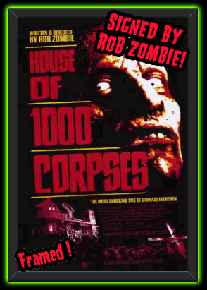 Rob Zombie Signed/Framed House of 1000 Corpses <br> Corpse Face 11x17 Movie Poster