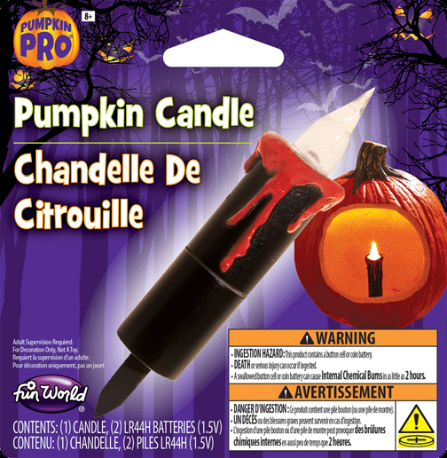 3 inch LED Flicker Pumpkin Candle Black