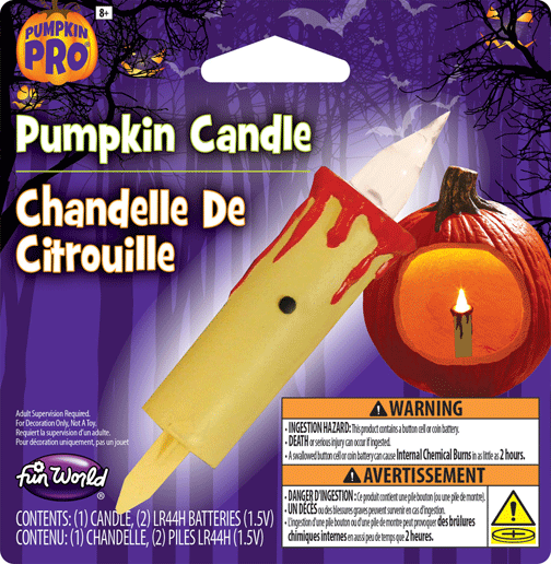 3 inch LED Flicker Pumpkin Candle White
