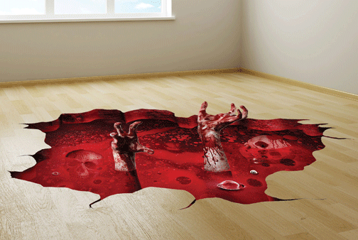 3D Fiends from Below Floor Decor Bloody Puddle