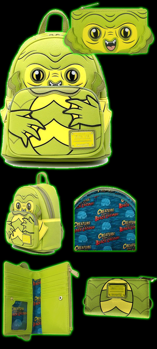 Creature From The Black Lagoon Loungefly Mini Backpack and Wallet Set