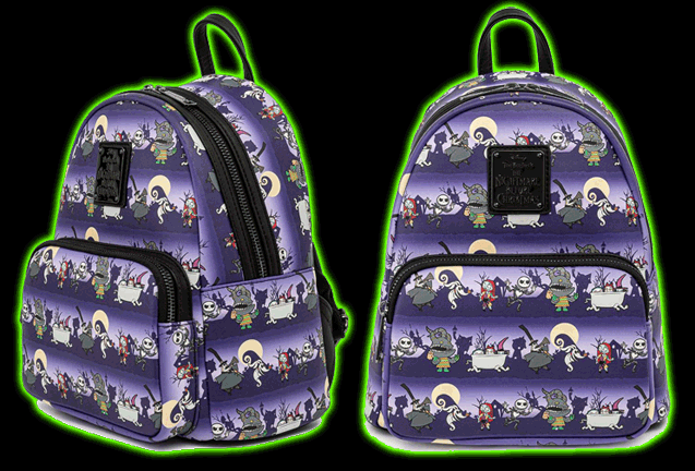 DISNEY THE NIGHTMARE BEFORE CHRISTMAS HALLOWEEN LINE MINI BACKPACK BY LOUNGEFLY