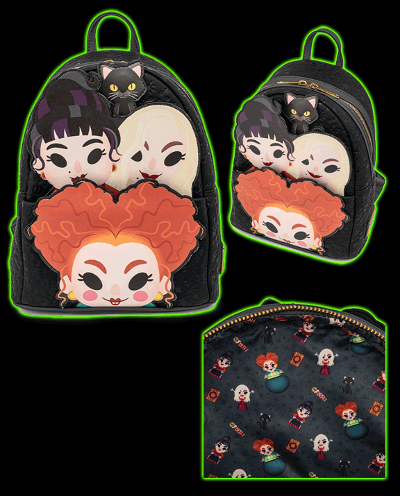 LOUNGEFLY DISNEY HOCUS POCUS SANDERSON SISTERS MINI BACKPACK