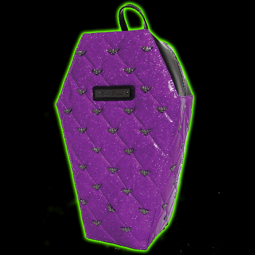Mina Quilted Bat Coffin Backpack in Purple