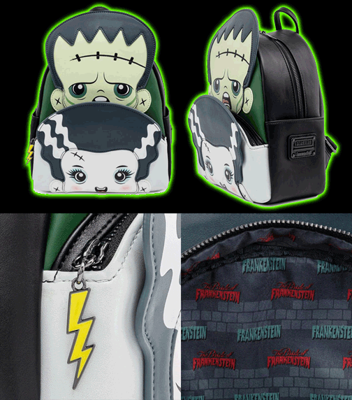 Universal Monsters Frankie & Bride Cosplay Mini Backpack by Loungefly