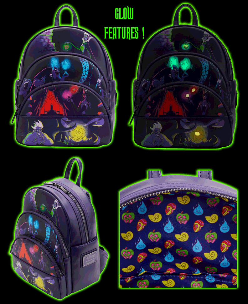 CLEARANCE: Disney Villains Glow in the Dark Mini Backpack - Was $98.99 Now $69.99!