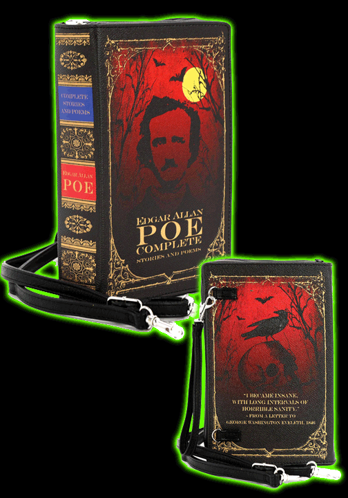 Edgar Allan Poe Book Clutch Bag In Vinyl