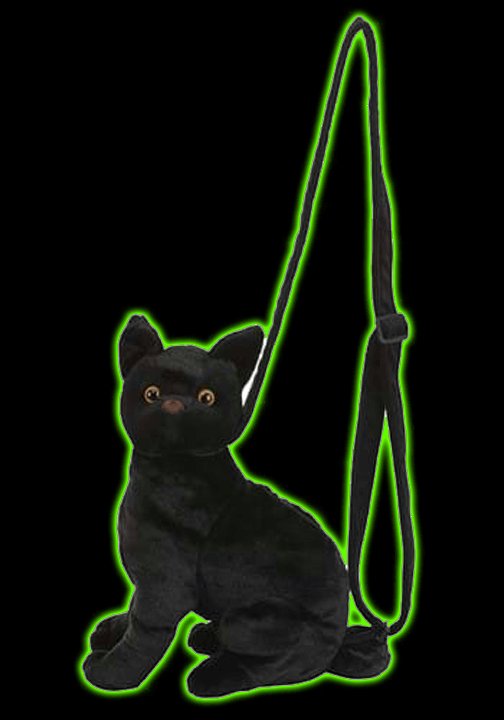 Black Cat Plush Purse