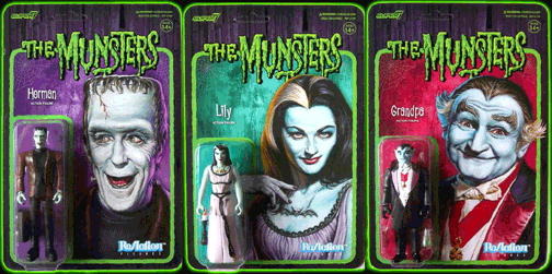 Herman, Lily and Grandpa Munster ReAction Figure Set