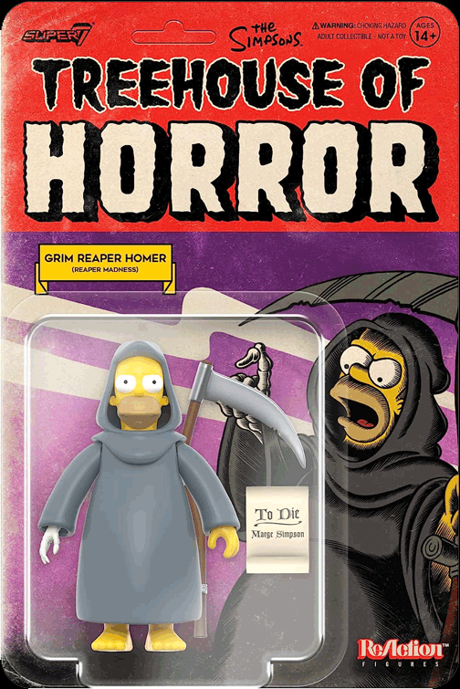 The Simpsons Treehouse of Horror Grim Reaper Homer Reaction Figure