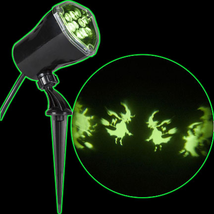 Witch With Cat LED Light Show Whirl A Motion Projector
