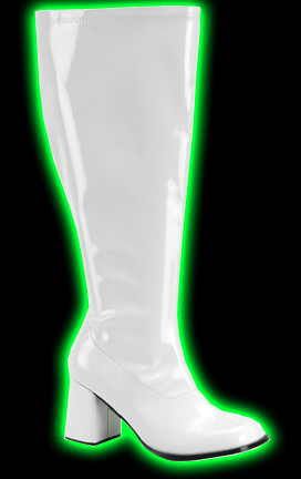 PLUS: Womens White Knee High GOGO Boots