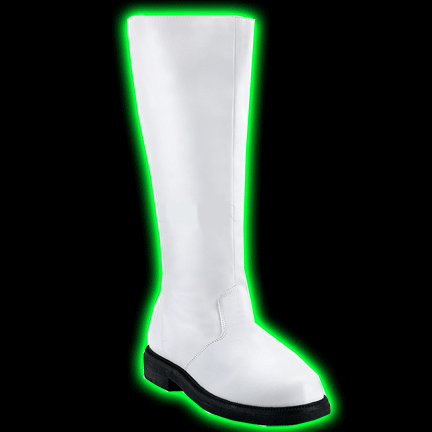 Mens White Captain Knee High Boots