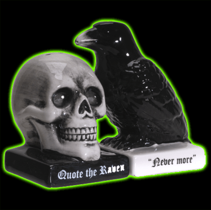 Quoth The Raven Nevermore Salt and Pepper Shakers