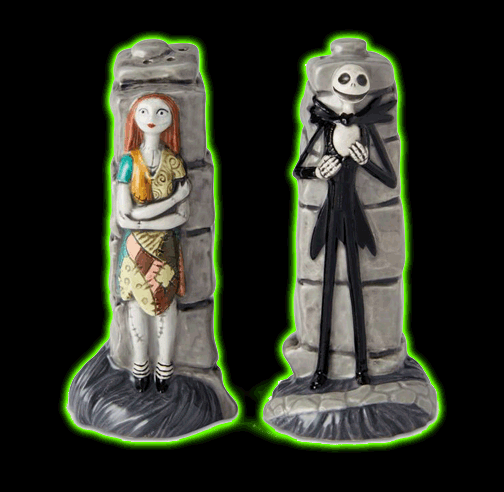 Jack and Sally Figural Salt and Pepper Shakers