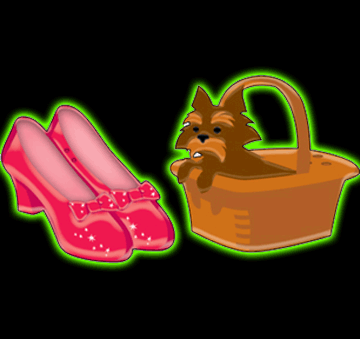 Wizard of Oz Toto and Ruby Slippers Salt and Pepper Shakers