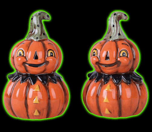 VINTAGE PUMPKIN SALT & PEPPER SET BY JOHANNA PARKER