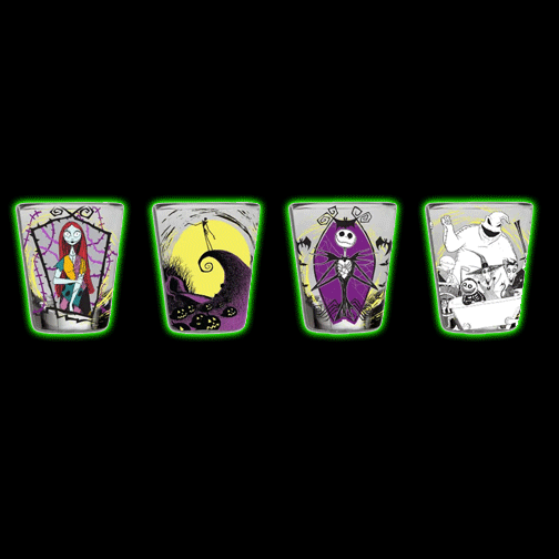 Nightmare Before Christmas Purple Hill 4pc. Shot Glass Set