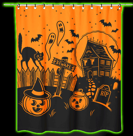 HAUNTED HOUSE SHOWER CURTAIN