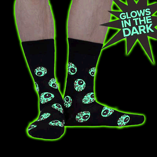 Mens All Eyes On Me Glow in the Dark Socks