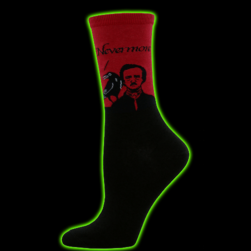 Edgar Allan Poe Womens Crew Socks