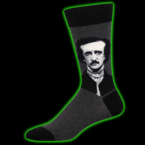 Edgar Allen Poe Mens Crew Socks