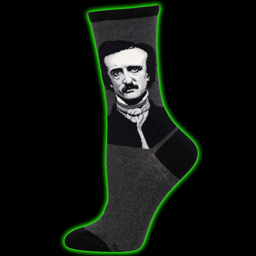 Edgar Allen Poe Womens Crew Socks