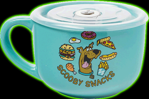 Scooby Doo Scooby Snacks Ceramic Soup Mug with Lid, 24 Ounces