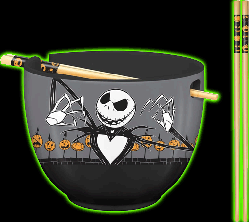 Nightmare Before Christmas Scary Jack Ramen Bowl with Chopsticks