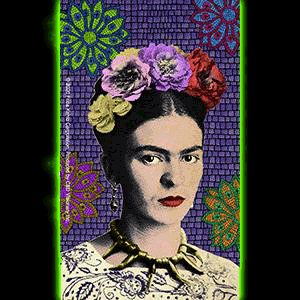 Frida Kahlo Purple Mosaic 3