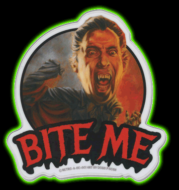 Bite Me Christopher Lee Dracula Vinyl Sticker