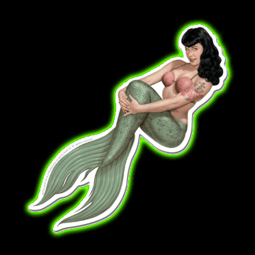 Bettie Page Mermaid Bettie Vinyl Sticker